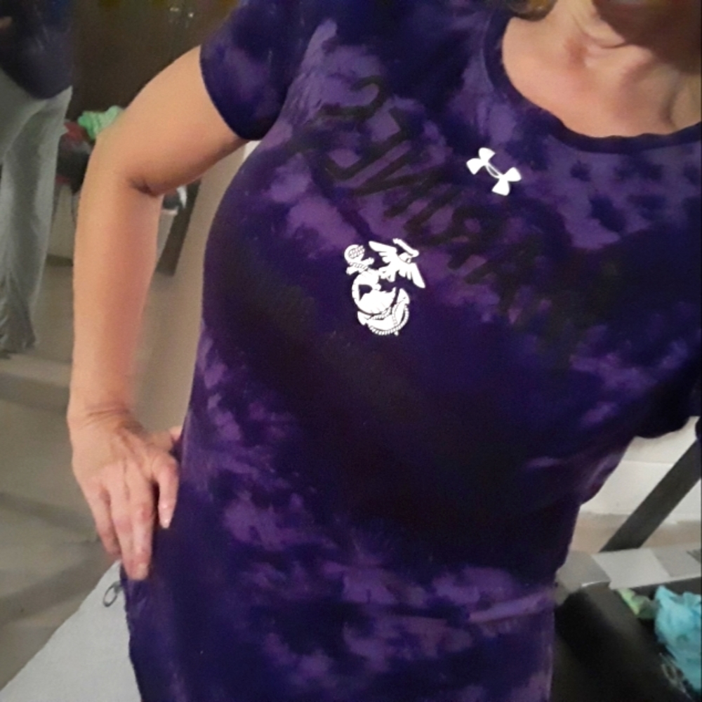 Underarmour purple 💜 marines logo honor courage commitment tshirt medium